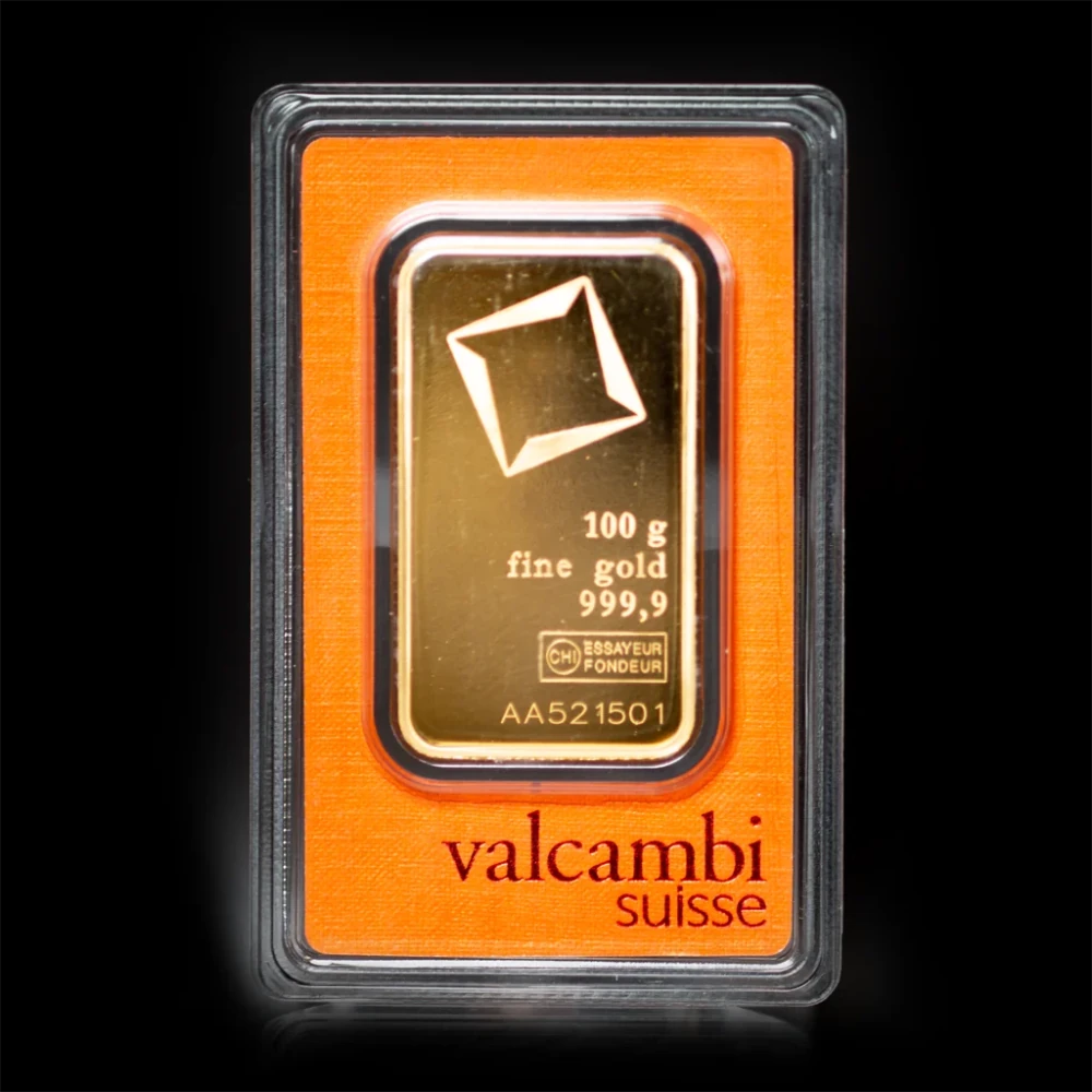100 Gram Gold Bar Valcambi BU - Summit Metals