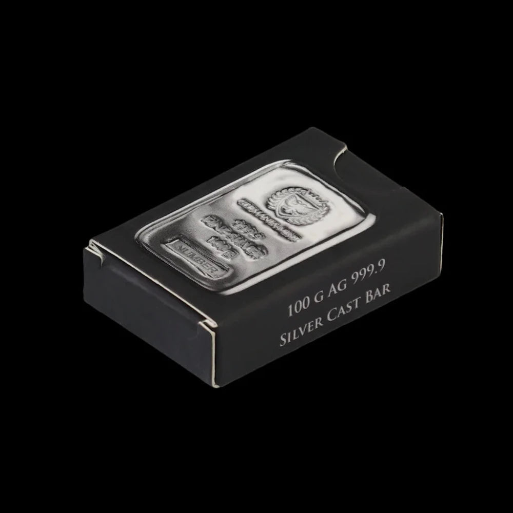 Germania Mint 100 Gram Silver Cast Bar - Summit Metals