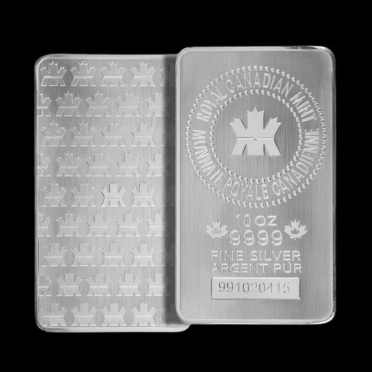 10 oz Silver Bar Royal Canadian Mint BU Silver Bar The Royal Canadian Mint 