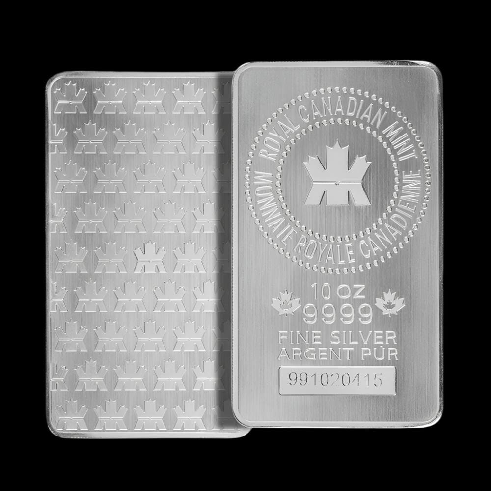 10 oz Silver Bar Royal Canadian Mint BU Silver Bar The Royal Canadian Mint 