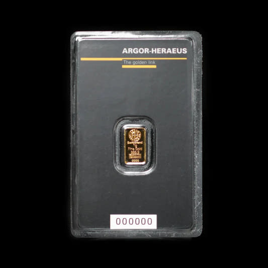 1 Gram Argor - Heraeus Gold Bar in Assay - Summit Metals