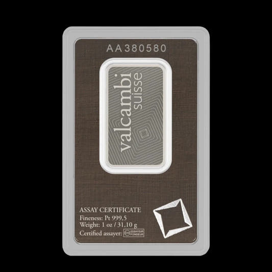 1 oz Platinum Bar Valcambi BU - Summit Metals