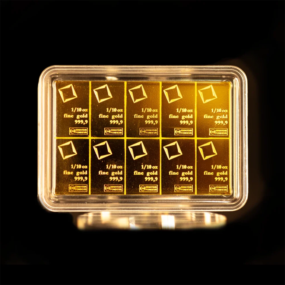 1 oz Gold Combi - Bar Valcambi 10 x 1/10 oz - Summit Metals