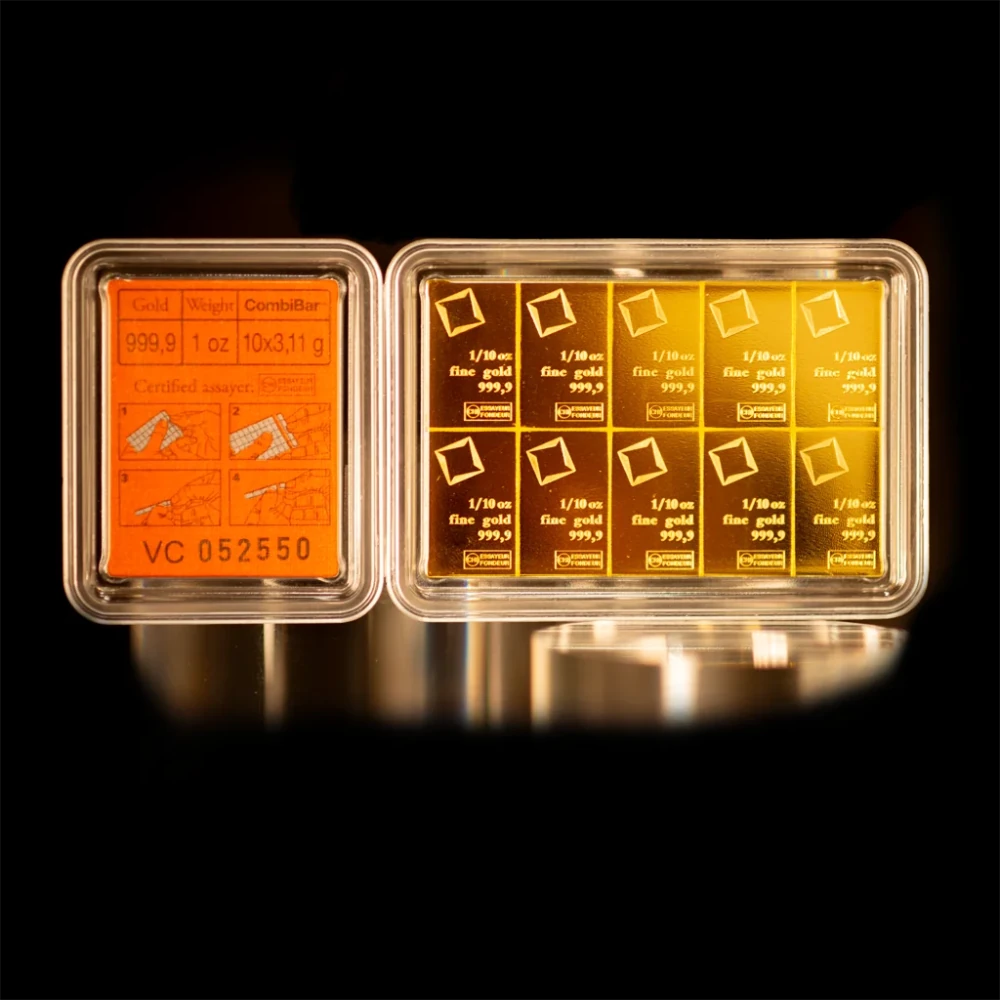1 oz Gold Combi - Bar Valcambi 10 x 1/10 oz - Summit Metals
