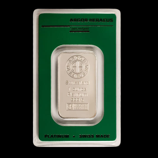 1 oz Platinum Bar Argor - Heraeus - Summit Metals