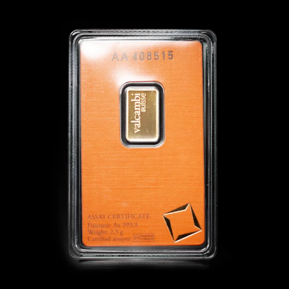 2.5 Gram Gold Bar Valcambi - Summit Metals