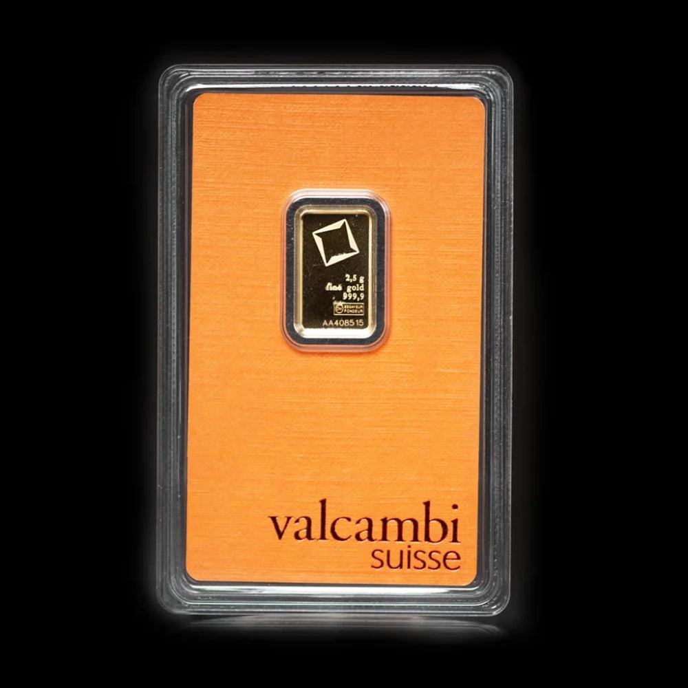 2.5 Gram Gold Bar Valcambi - Summit Metals