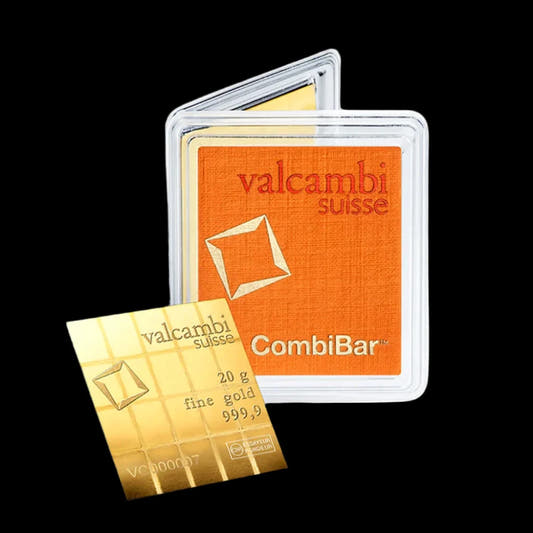 20 Gram Gold Combi Bar Valcambi - Summit Metals