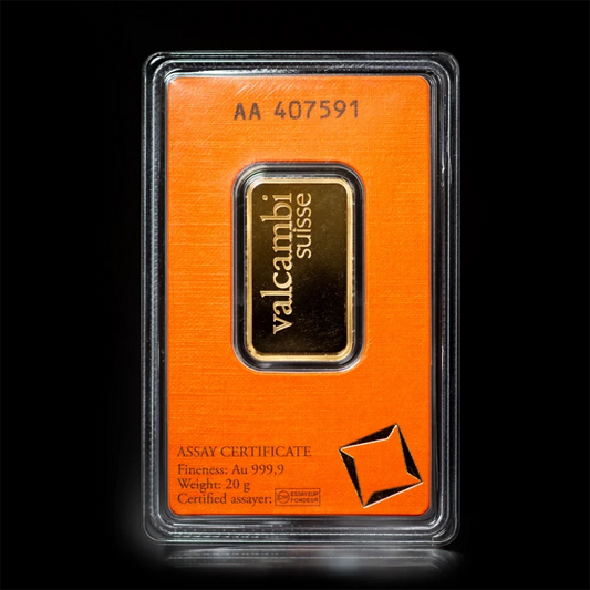 20 Gram Gold Bar Valcambi - Summit Metals