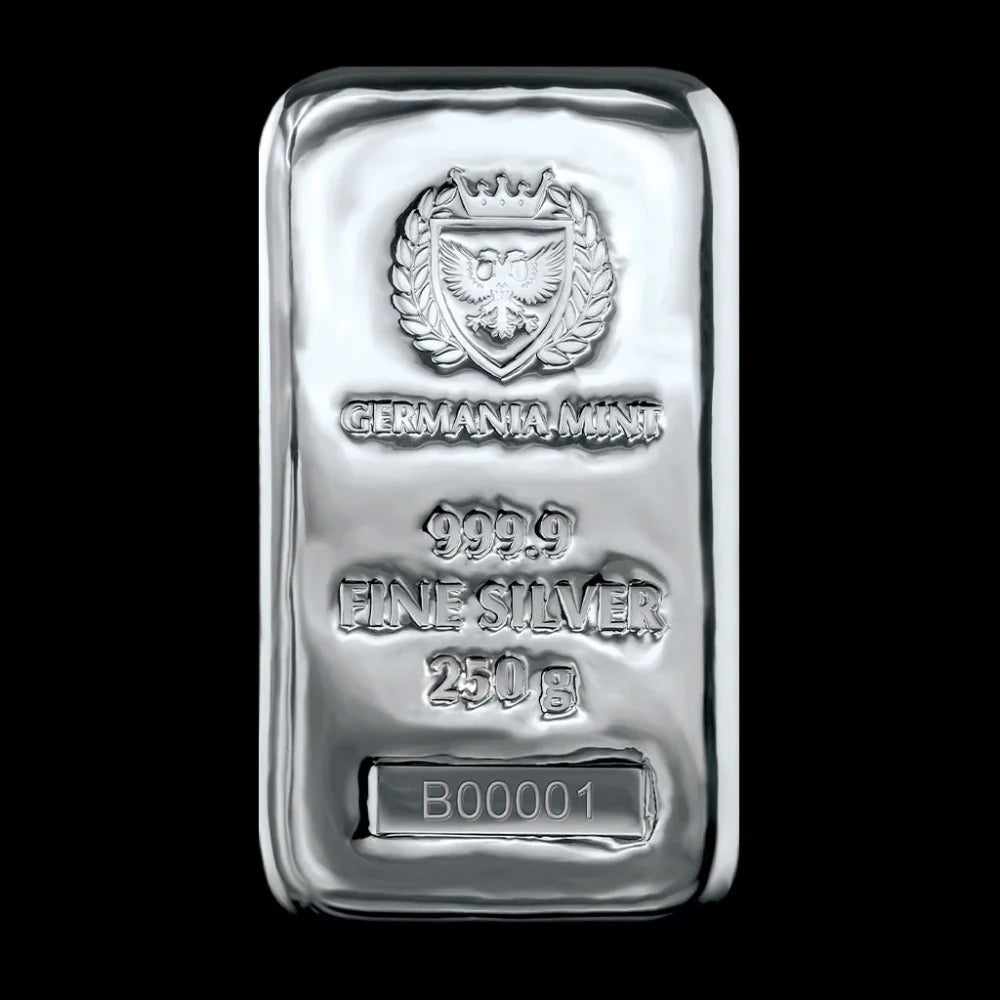 Germania Mint 250 Gram Silver Cast Bar - Summit Metals