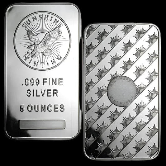 5 oz Sunshine Silver Bar BU - Summit Metals