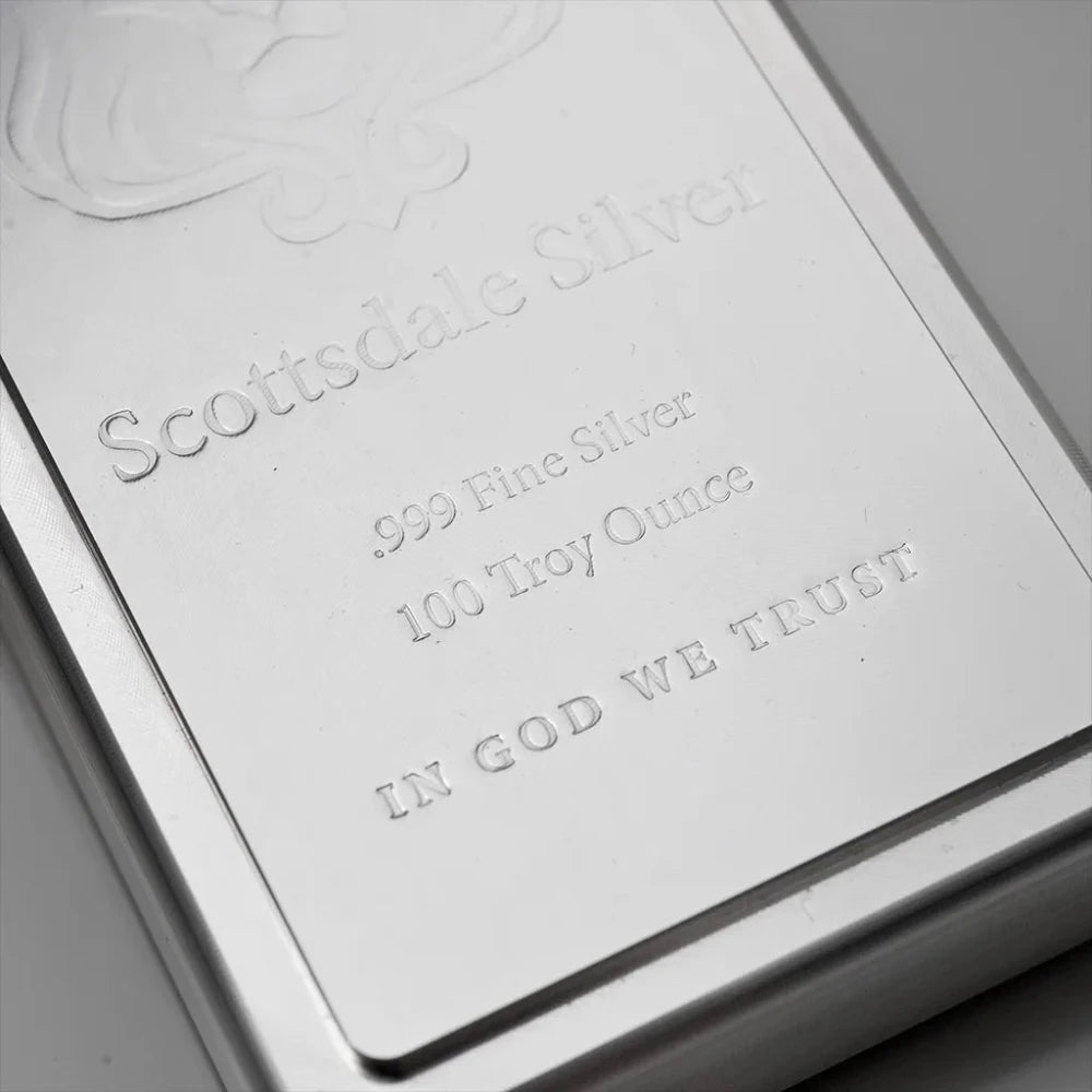 100 oz Silver Scottsdale King Bar BU - Summit Metals