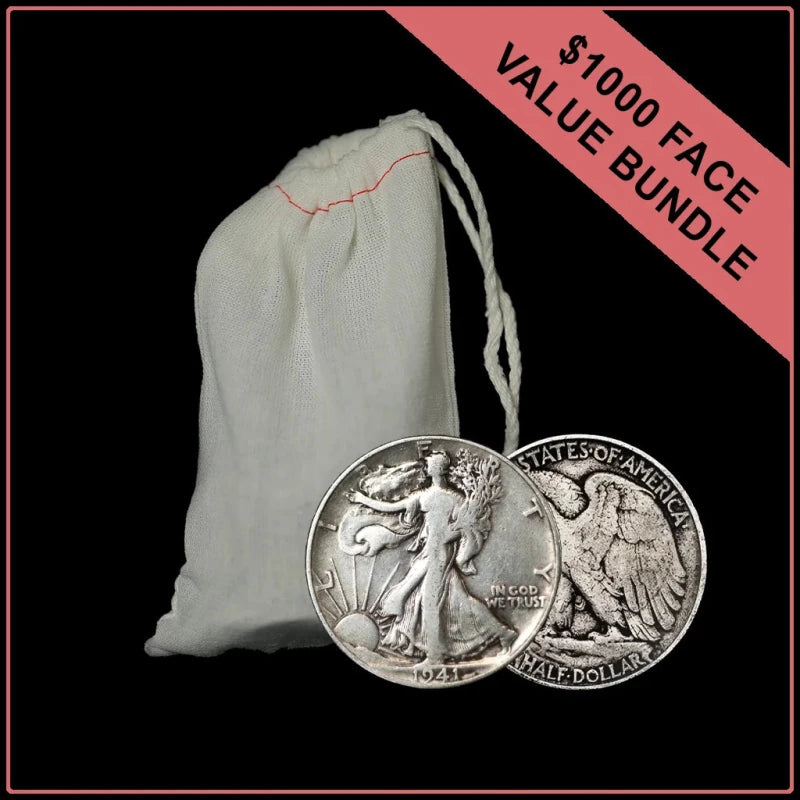 90% American Silver Walkers - $1000 Face Value - Summit Metals