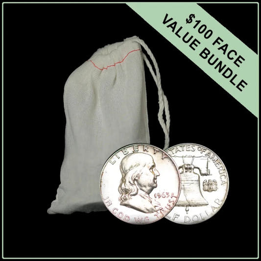 90% American Silver Franklin Half Dollars - $100 Face Value - Summit Metals