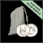 90% American Silver Franklin Half Dollars - $100 Face Value - Summit Metals