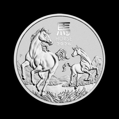 2026 1 oz Perth Mint Silver Horse (Lunar Series) BU - Summit Metals