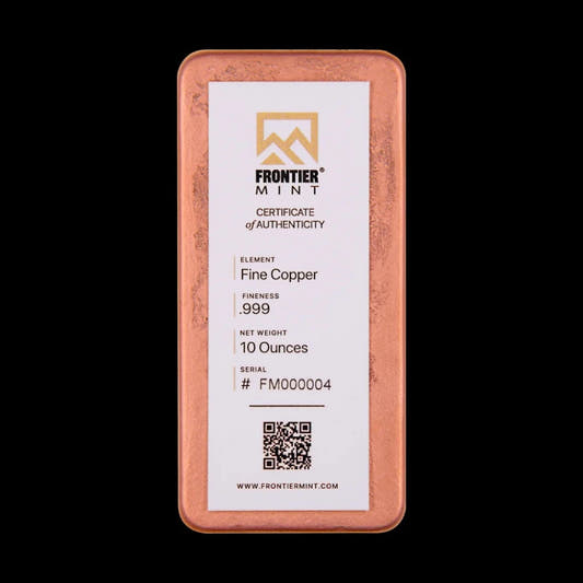 10 oz Copper Bar Frontier Mint Monster Box (500 oz) - Summit Metals