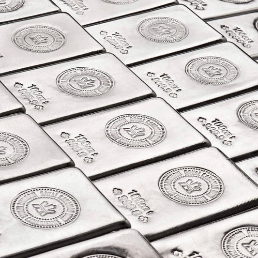100 oz Silver Bar Royal Canadian Mint BU - Summit Metals