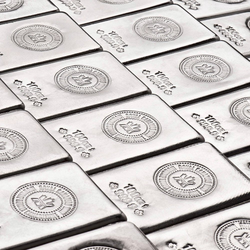 100 oz Silver Bar Royal Canadian Mint BU - Summit Metals