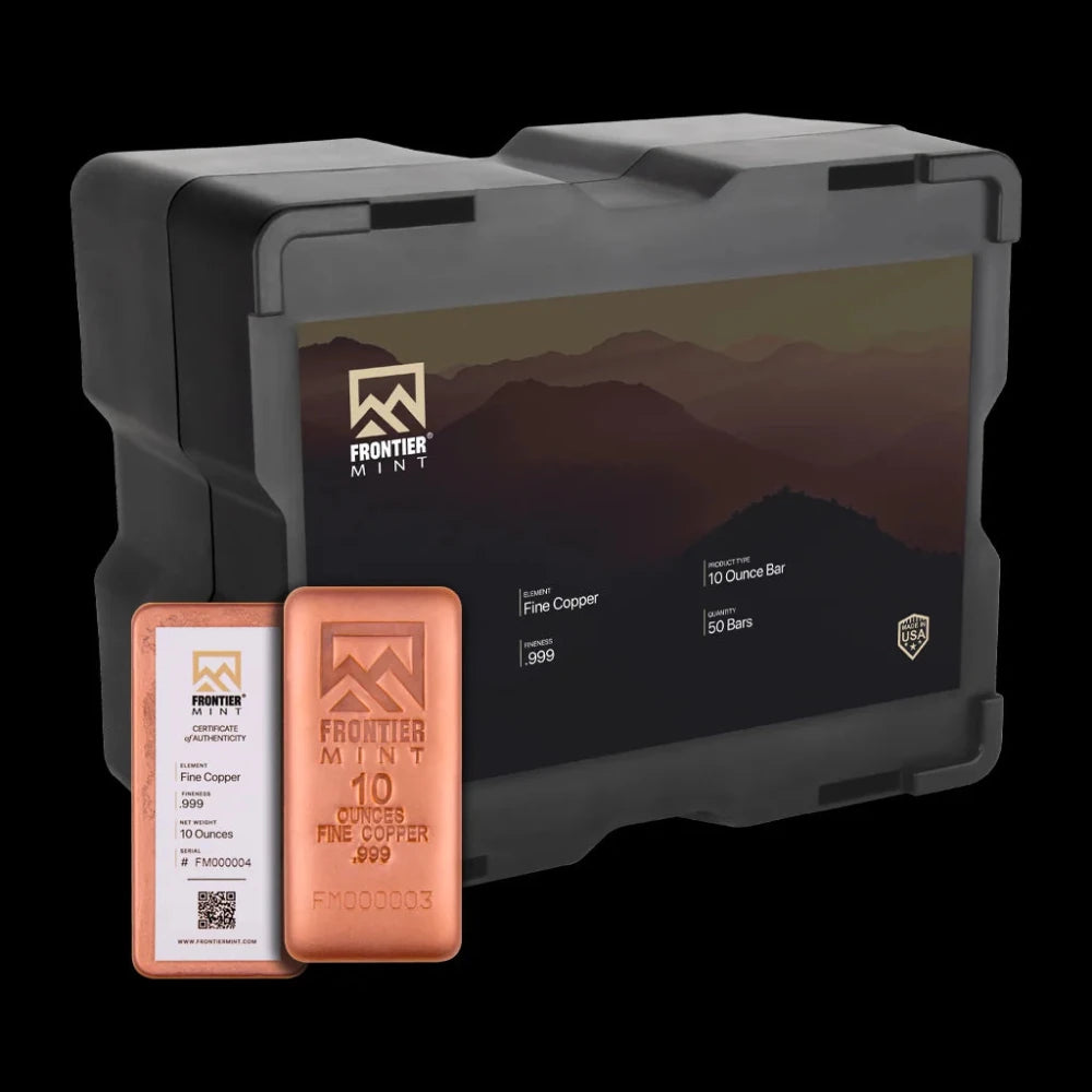 10 oz Copper Bar Frontier Mint Monster Box (500 oz) - Summit Metals