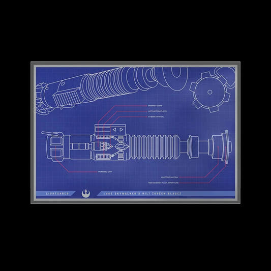 Star Wars Skywalker Lightsaber Blueprint – 1 oz 6.89 inches × 10.31 inches Silver Foil (2025) - Summit Metals