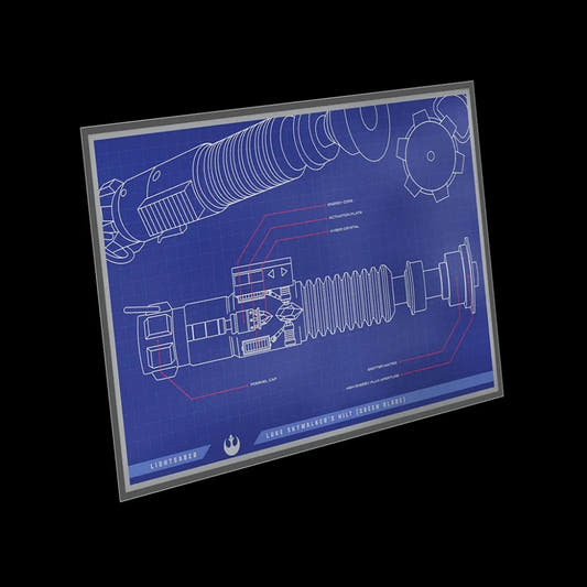 Star Wars Skywalker Lightsaber Blueprint – 1 oz 6.89 inches × 10.31 inches Silver Foil (2025) - Summit Metals