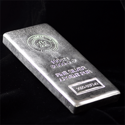 100 oz Silver Bar Royal Canadian Mint BU - Summit Metals