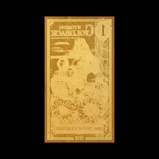 1 Wyoming Goldback Gold Note - Summit Metals